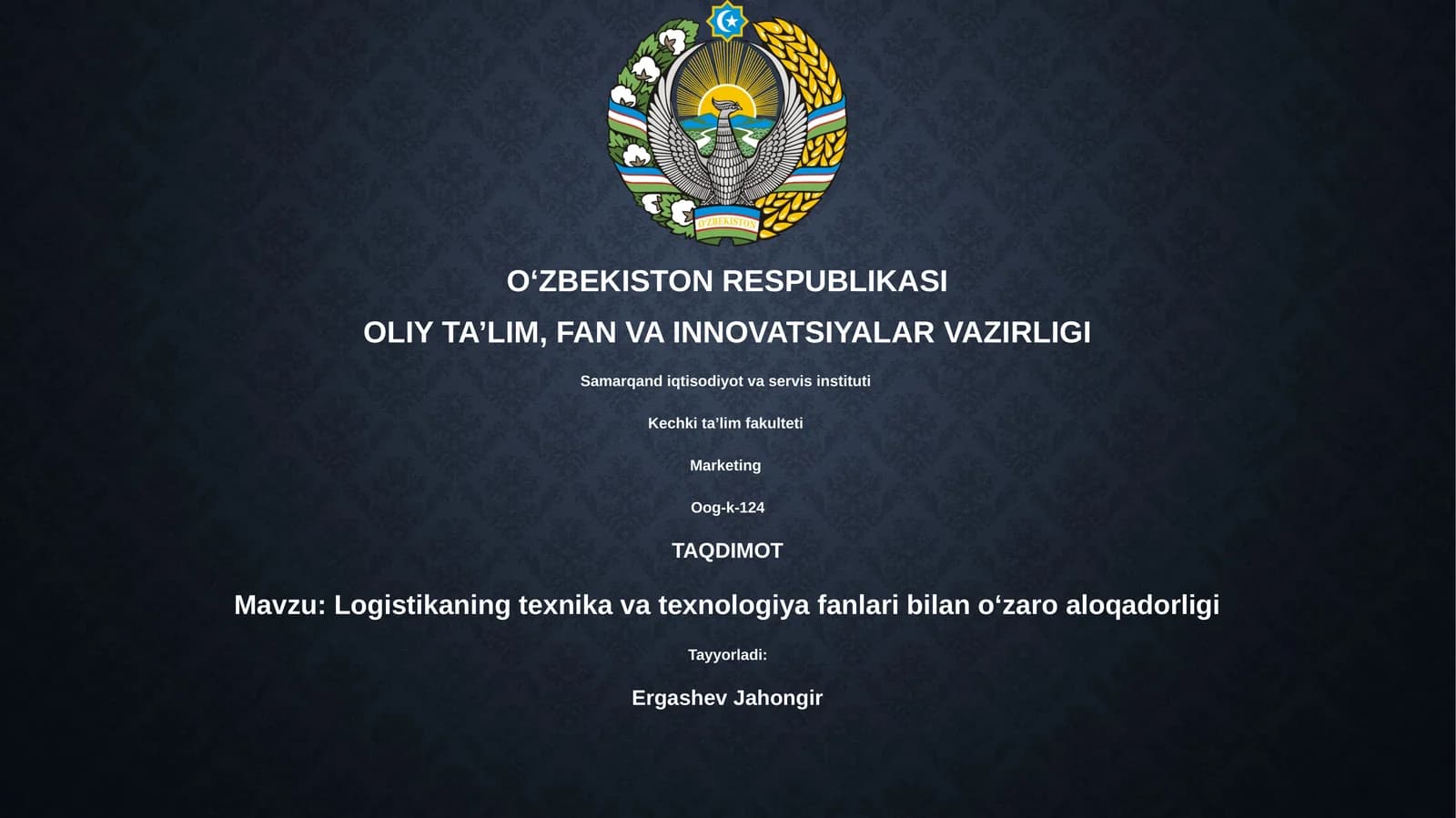 Logistikaning texnika va texnologiya fanlari bilan oʻzaro aloqadorligi