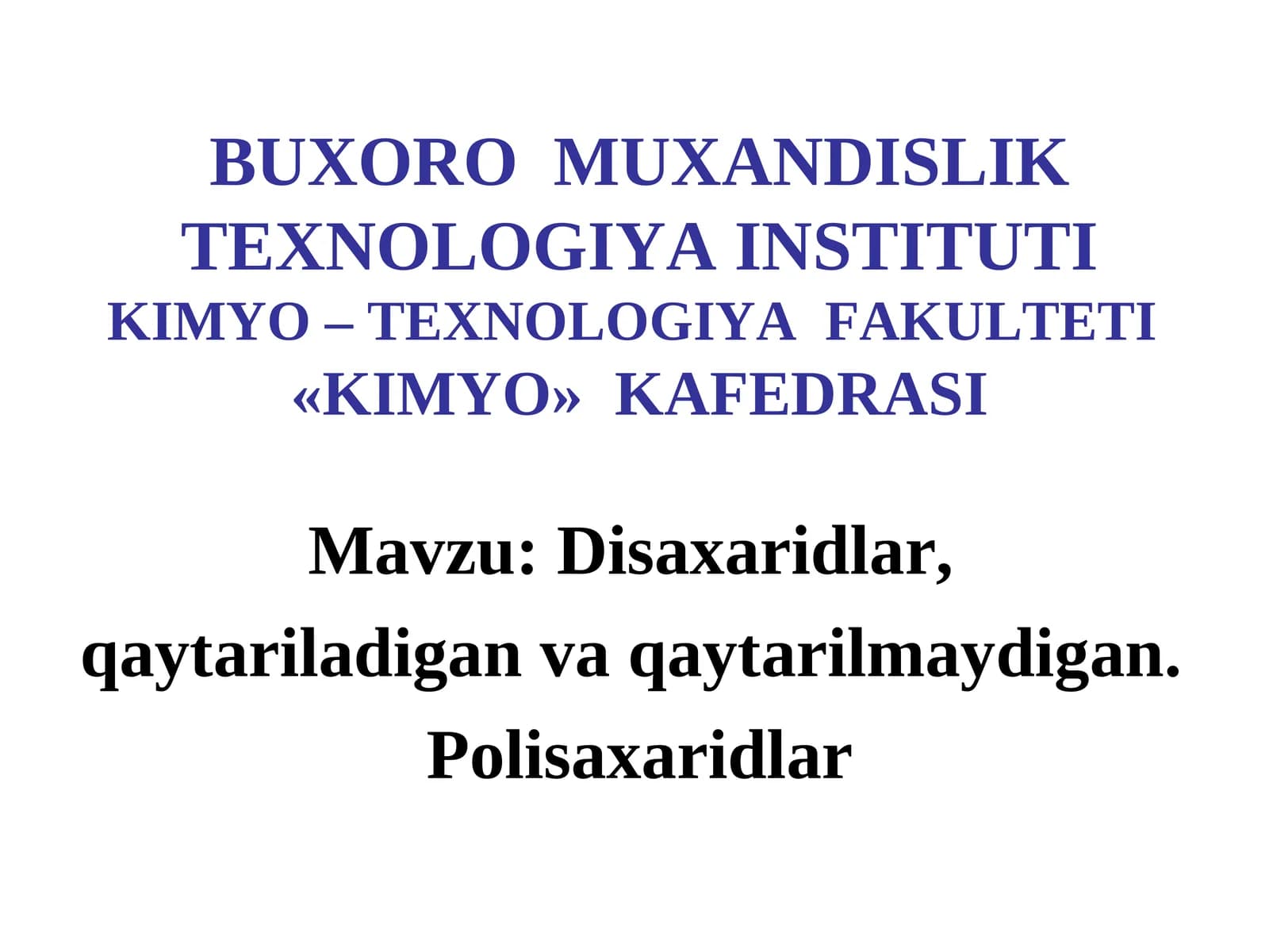Disaxaridlar va polisaxaridlar