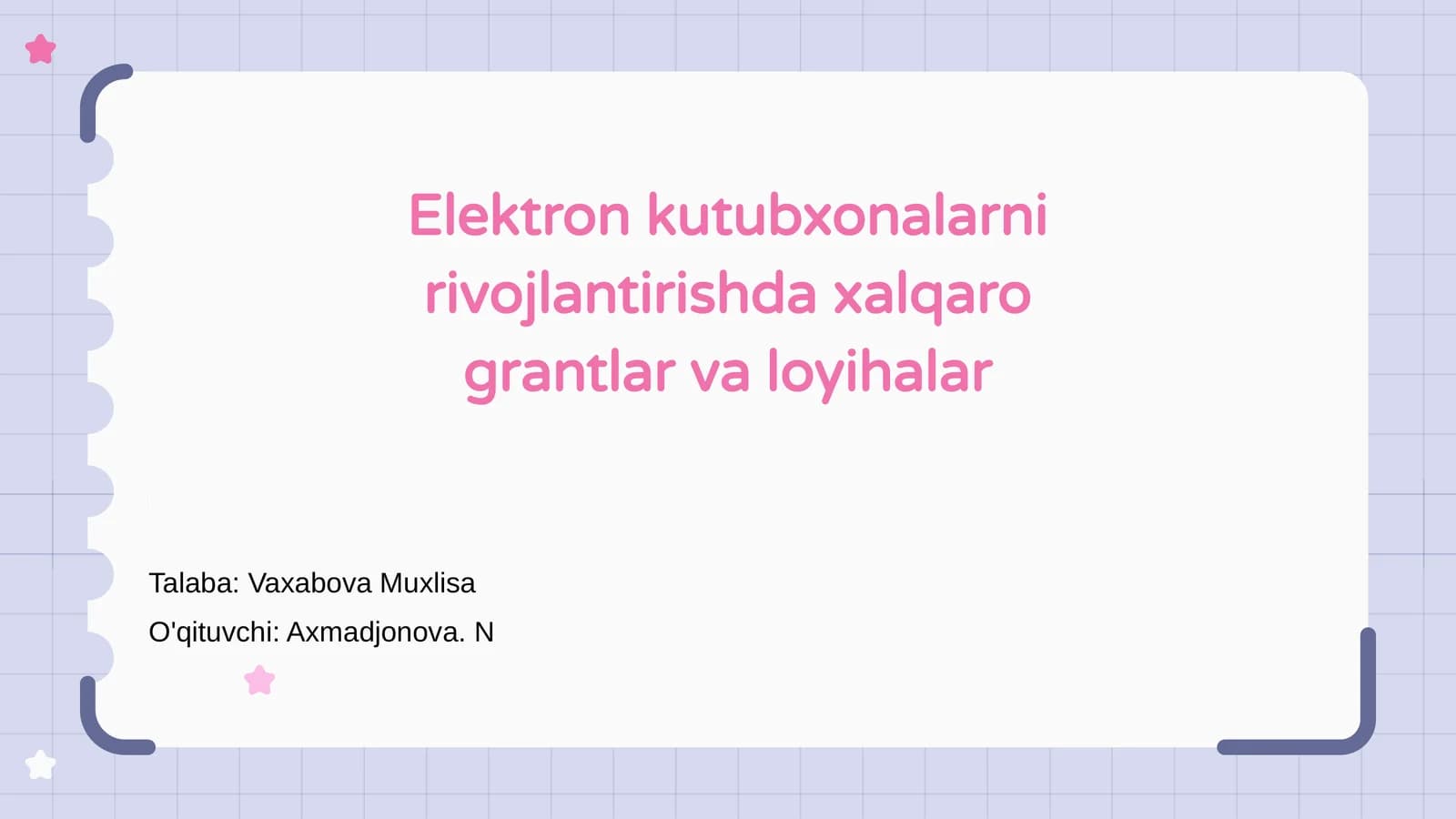 Elektron kutubxonalarni rivojlantirishda xalqaro grantlar va loyihalar