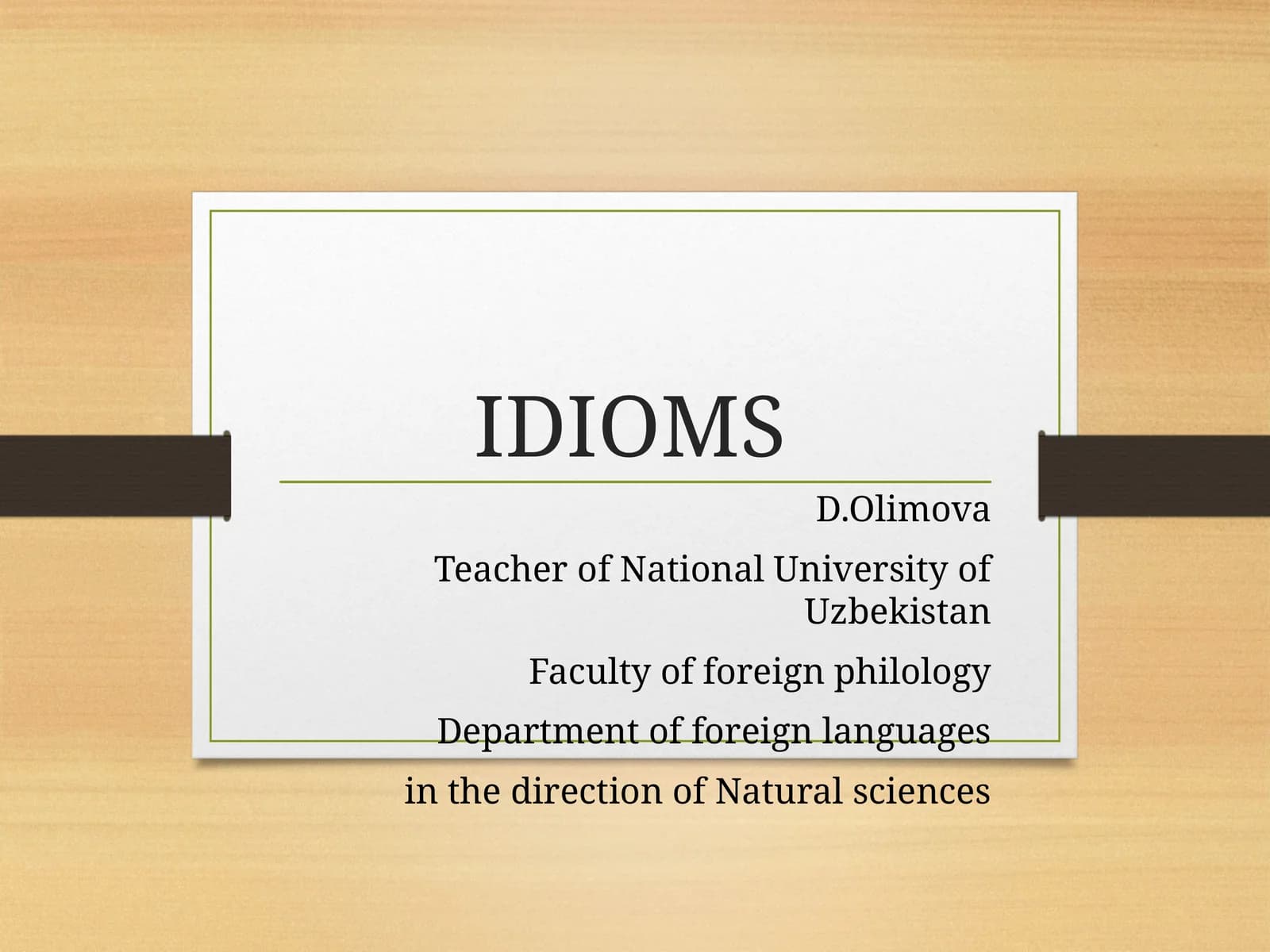 IDIOMS
