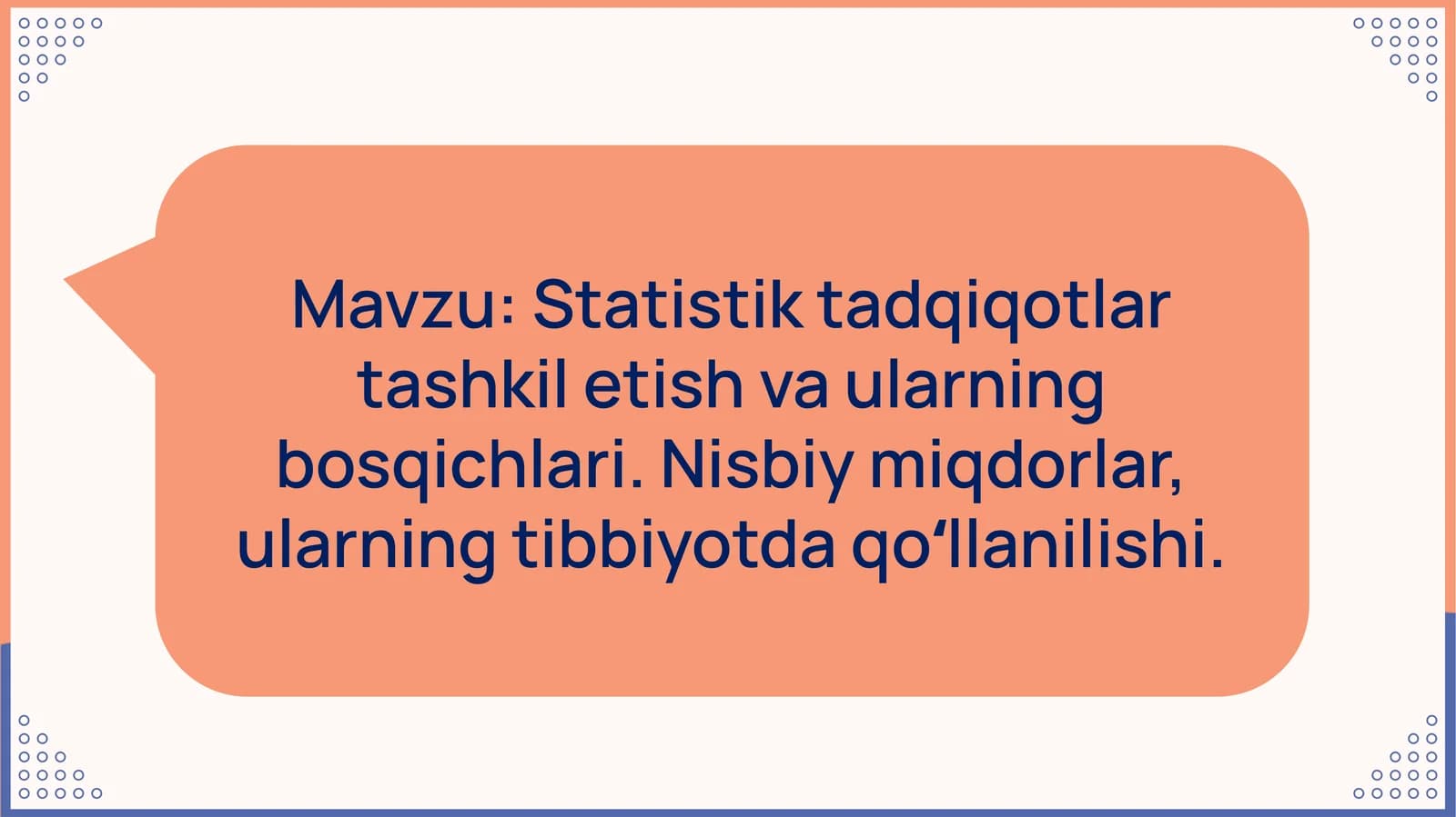 Statistik tadqiqotlar tashkil etish va ularning bosqichlari