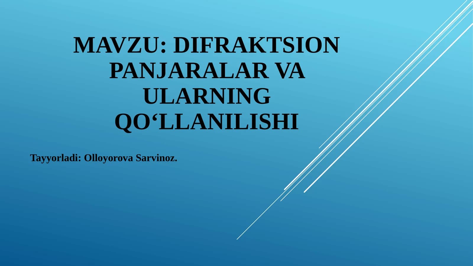 Fizika optika fanidan slayd
