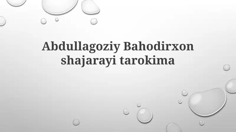 Abdullagoziy Bahodirxonshajarayitarokima