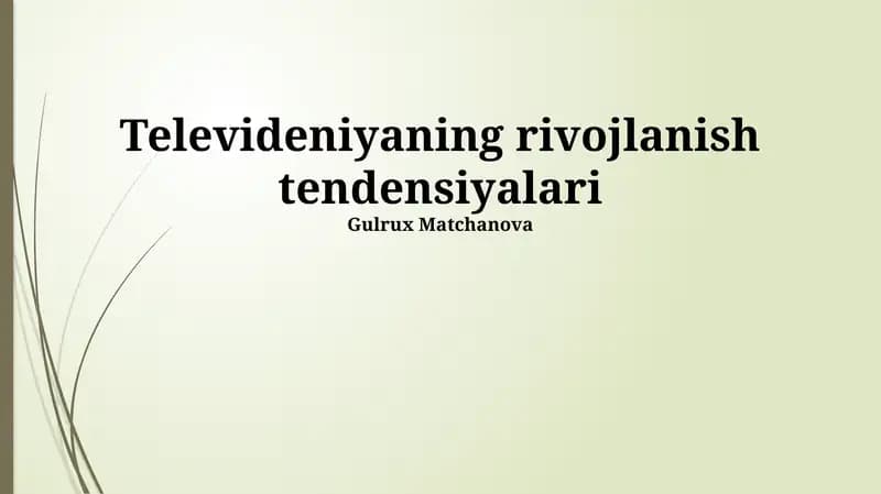Televizion Kontentning Yangi Formatlari