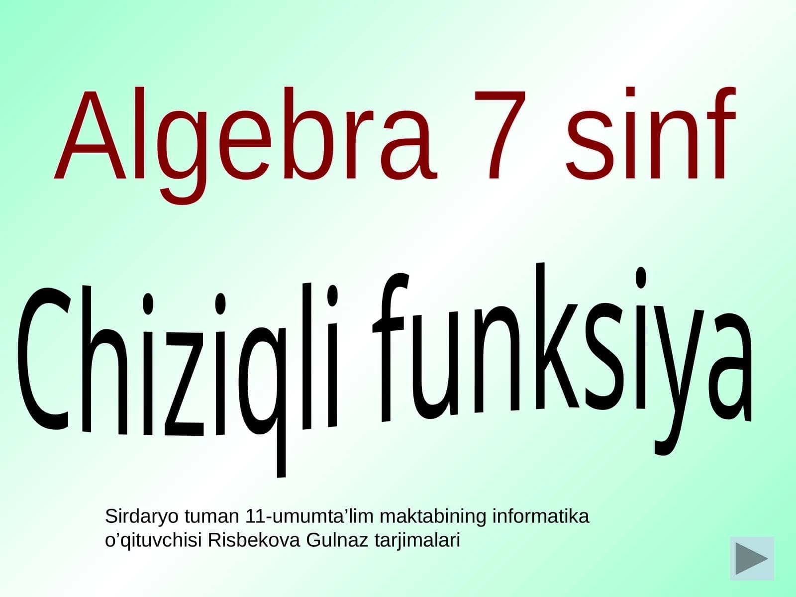 Algebra 7sinf