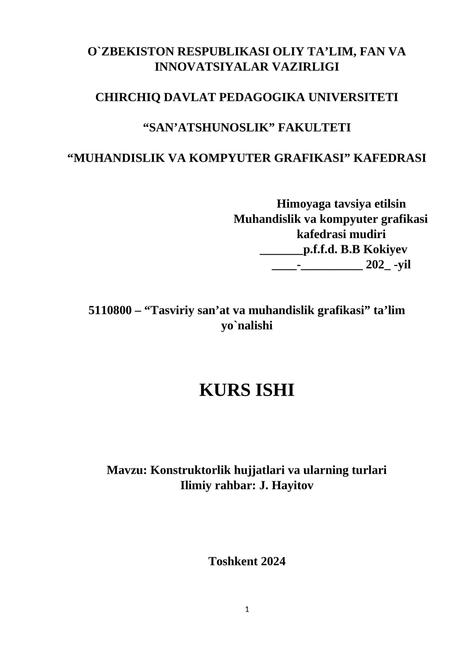 Konstruktorlik hujjatlari va ularning turlari
