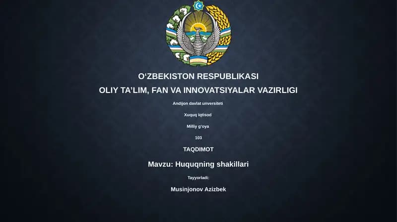 Huquqning shakillari