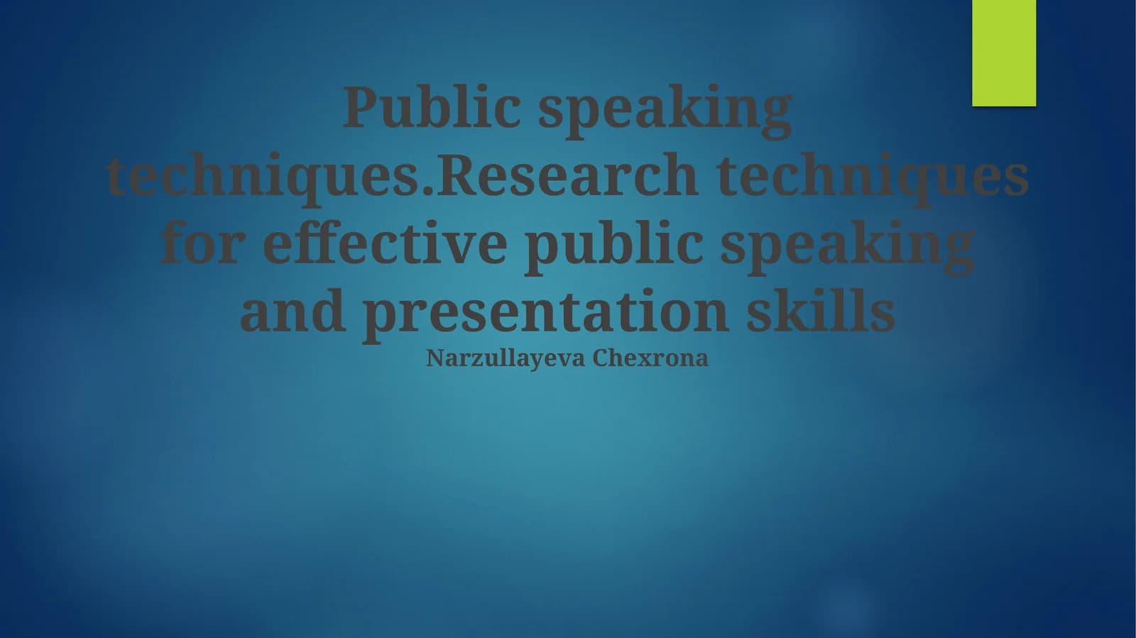 Public speaking techniques