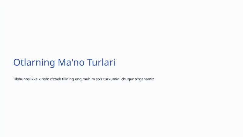 Otlarning Ma'no Turlari