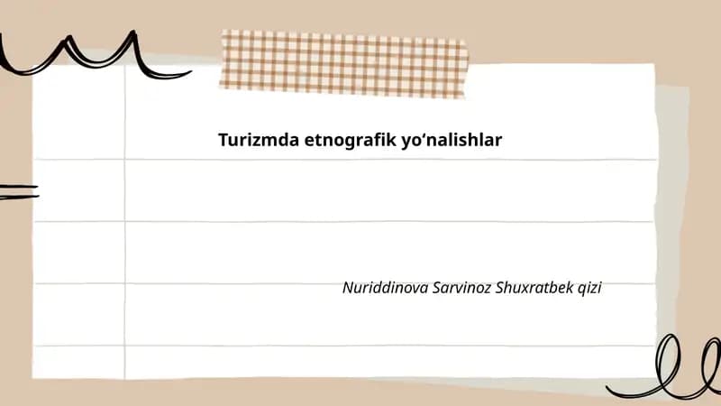 Turizmda etnografik yoʻnalishlar