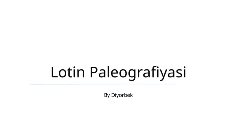 Lotin Paleografiyasi
