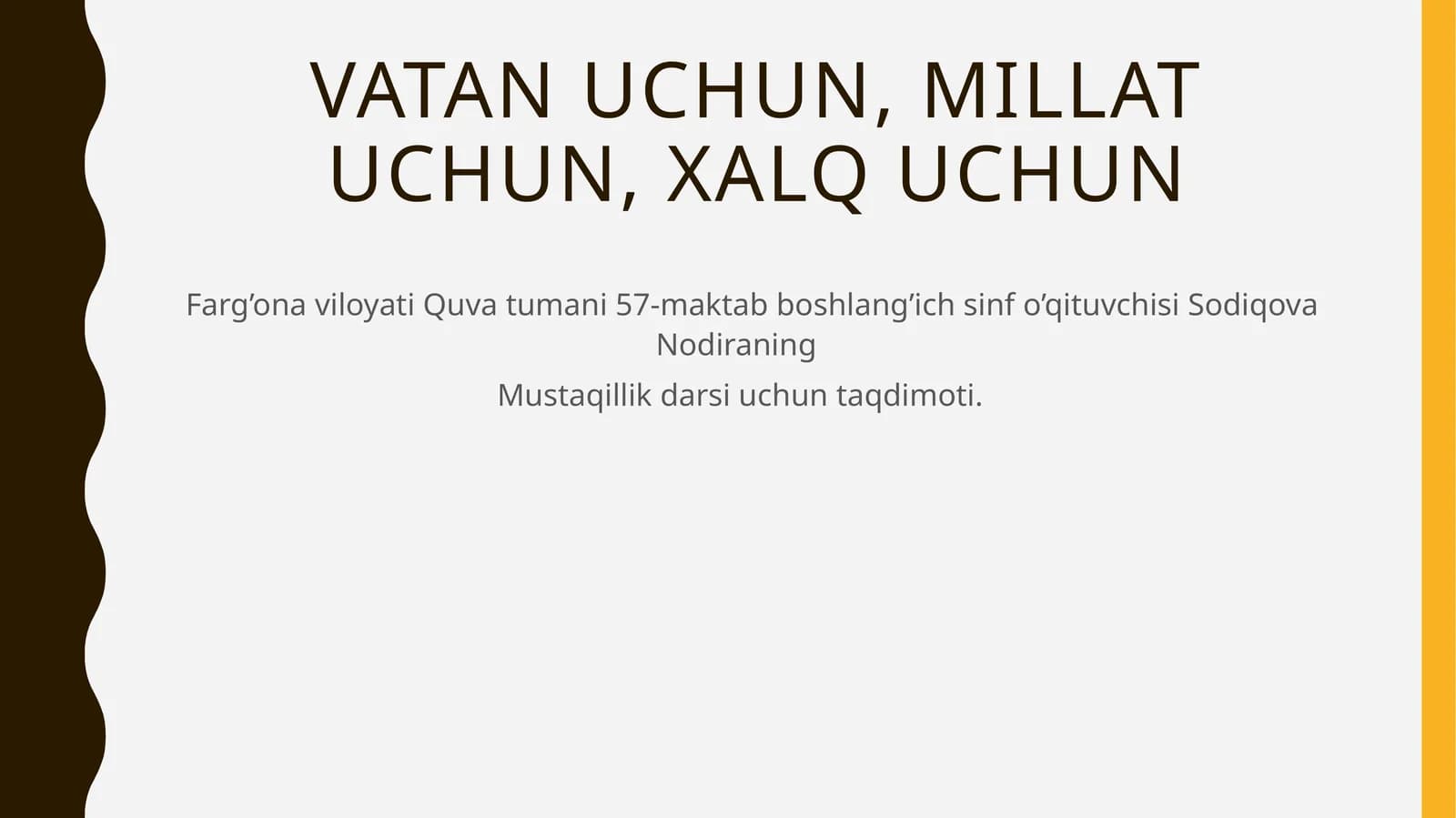 Mustaqillik darsi uchun taqdimoti