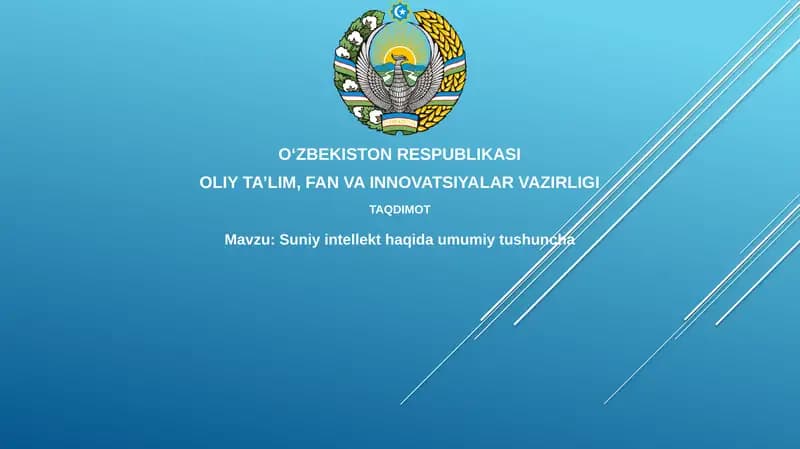 Sun'iy intellekt haqida umumiy tushuncha