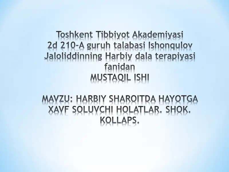 Umumiy og'ir holati