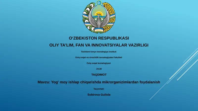 Yogurt ishlab chiqarishda mikroorganizmlardan foydalanish