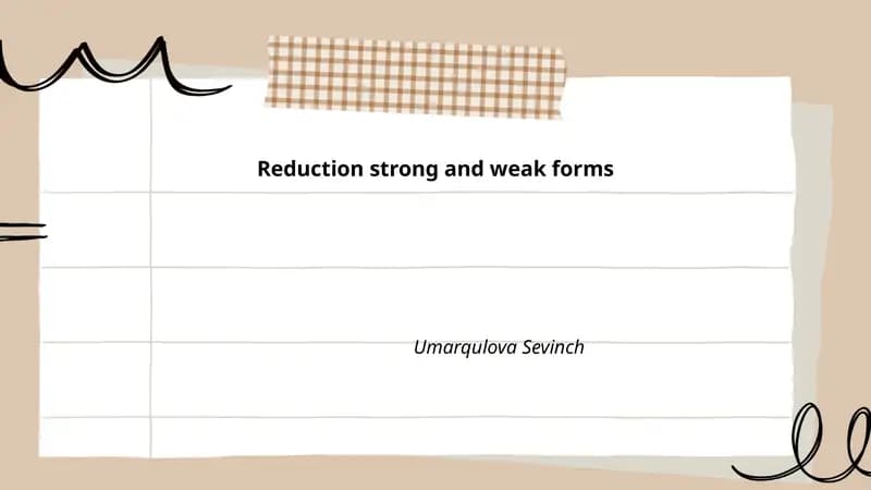 Reduction strong and weak forms