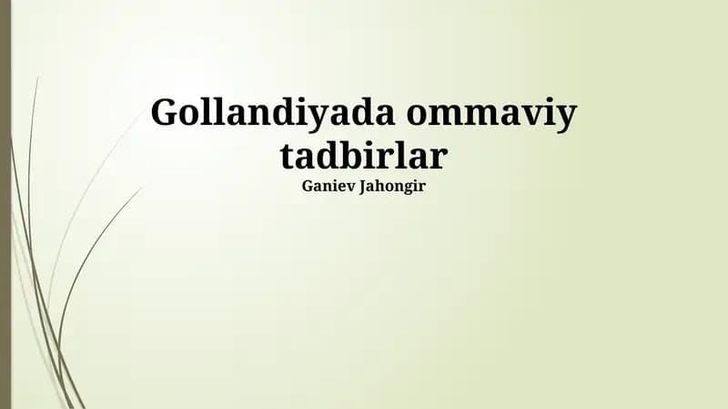 Gollandiyada ommaviy tadbirlar