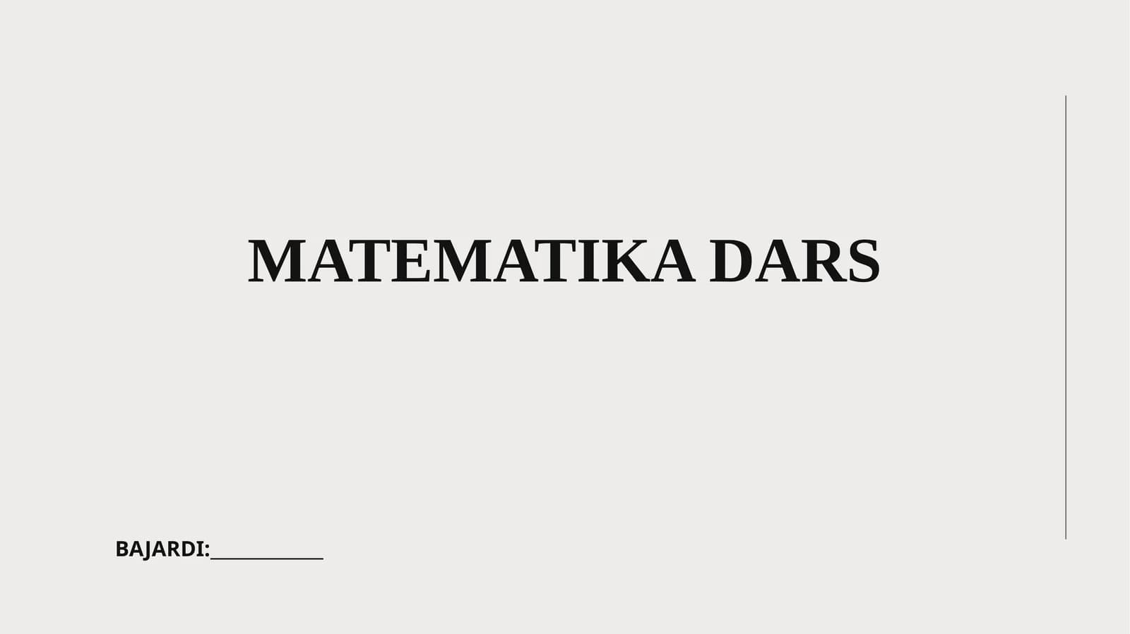 MATEMATIKA DARS