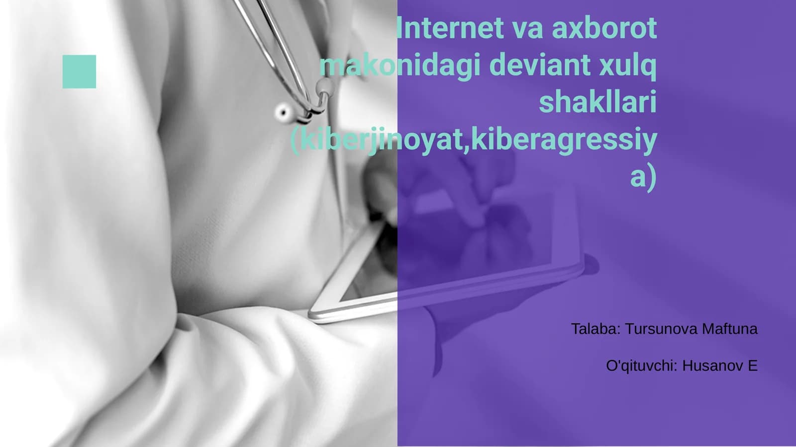 Internet va axborot makonidagi deviant xulq shakllari (kiberjinoyat,kiberagressiya)