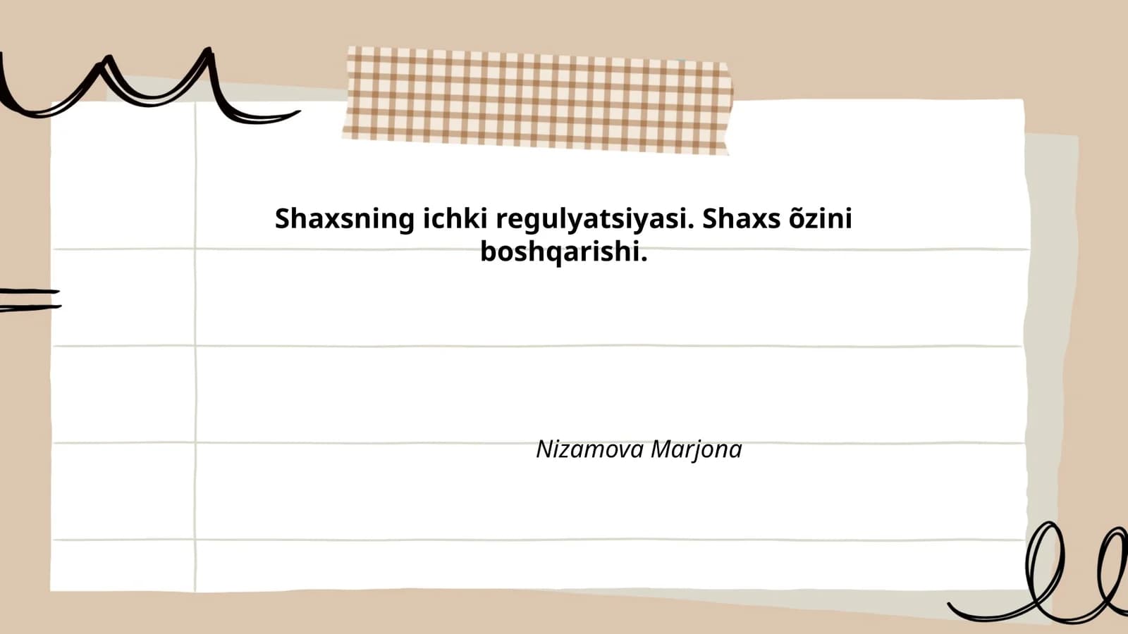 O'z-o'zini anglash va refleksiyalar