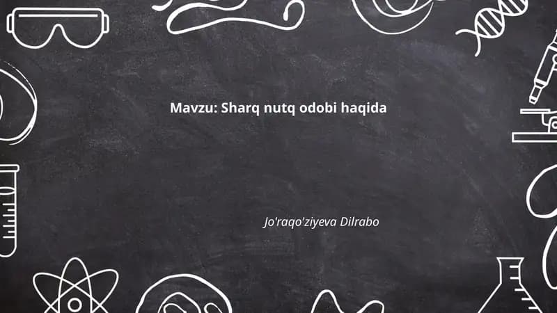 Sharq nutq odobi haqida