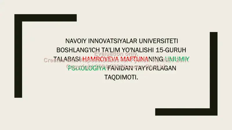 Ilk bolalik davri psixik rivojlanish xususiyatlari