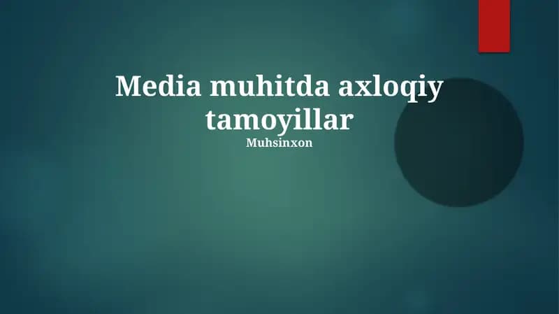 Media muhitda axloqiy tamoyillar