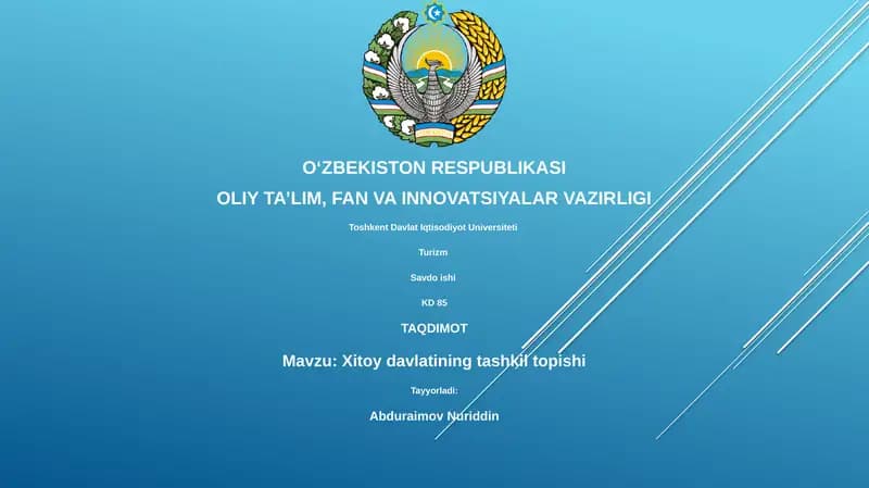 Xitoy davlatining tashkil topishi