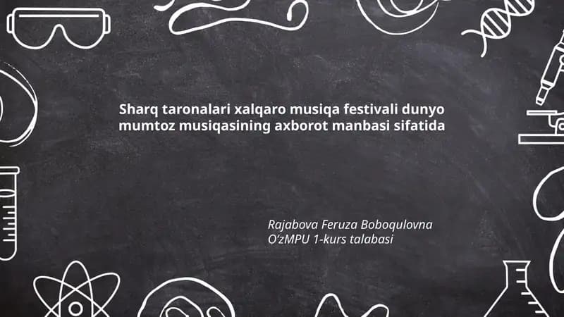 Sharq taronalari xalqaro musiqa festivali dunyo mumtoz musiqasining axborot manbasi sifatida