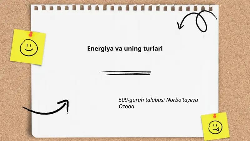 Energiya va uning turlari