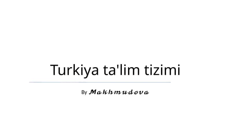 Turkiya ta'lim tizimi