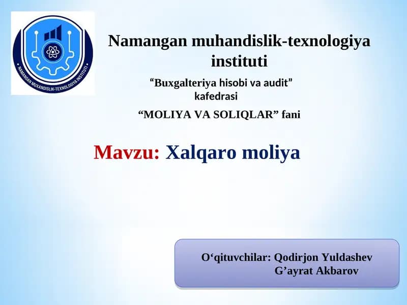 Xalqaro moliya