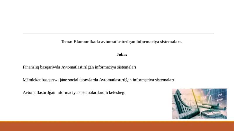 Finanslıq basqarıwda Avtomatlastırılǵan informaciya sistemaları