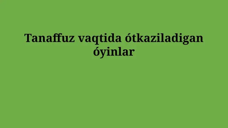Tanaffus o'yinlari