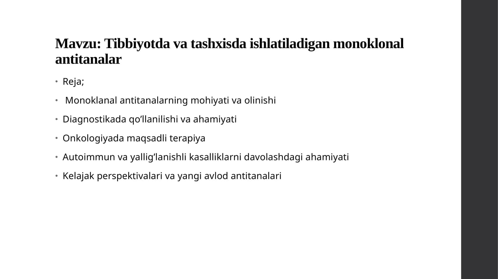 Tibbiyotda va tashxisda ishlatiladigan monoklonal antitanalar