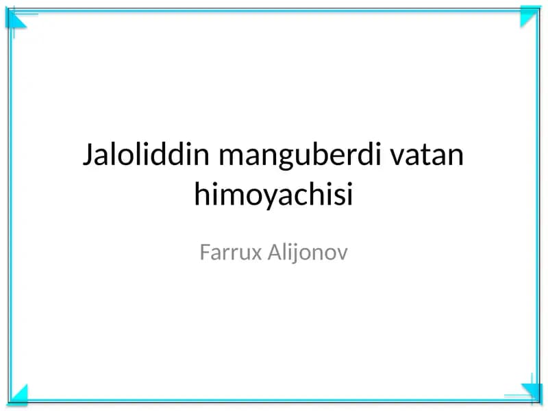 Jaloliddin Manguberdi Vatan Himoyachisi