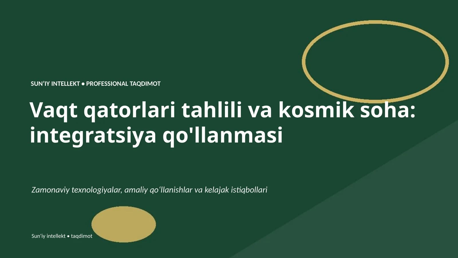 Vaqt qatorlari tahlili va kosmik soha: integratsiya qo'llanmasi