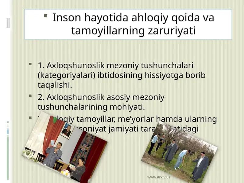 Axloqshunoslik mеzoniy tushunchalari
