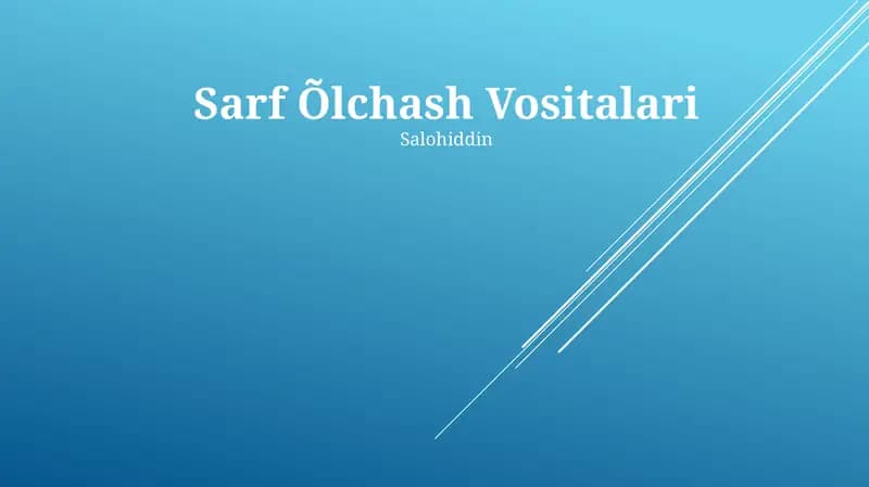 Sarf Õlchash Vositalari