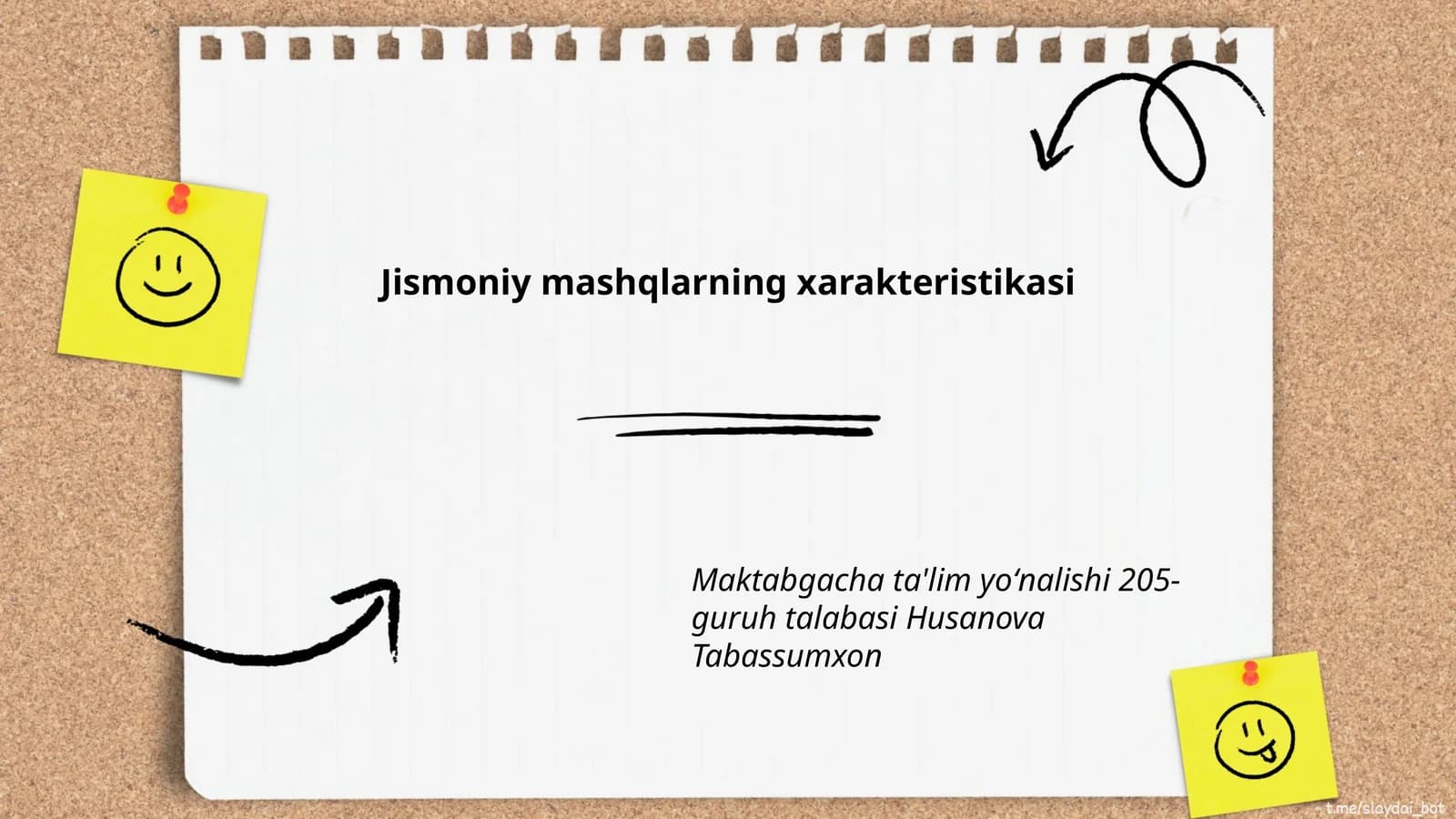 Jismoniy mashqlarning xarakteristikasi