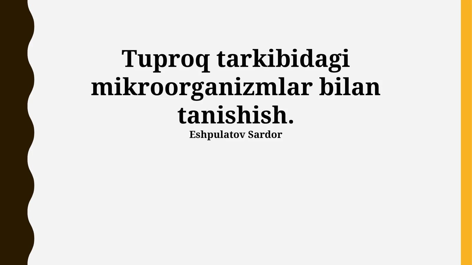 Tuproq Mikroorganizmlari