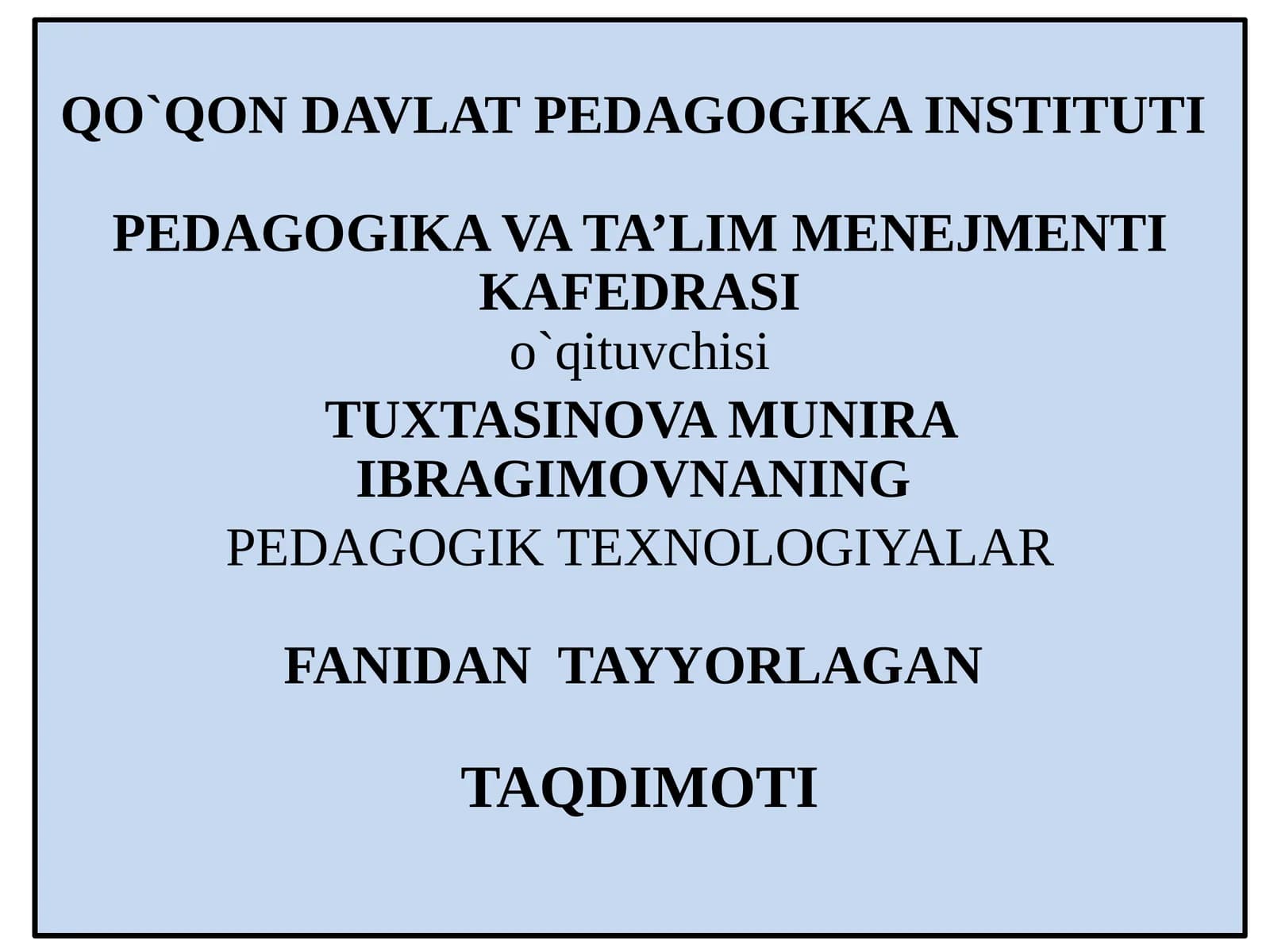 PЕDАGОGIK TЕХNОLОGIYANING ILMIY-NAZARIYАSОSLАRI