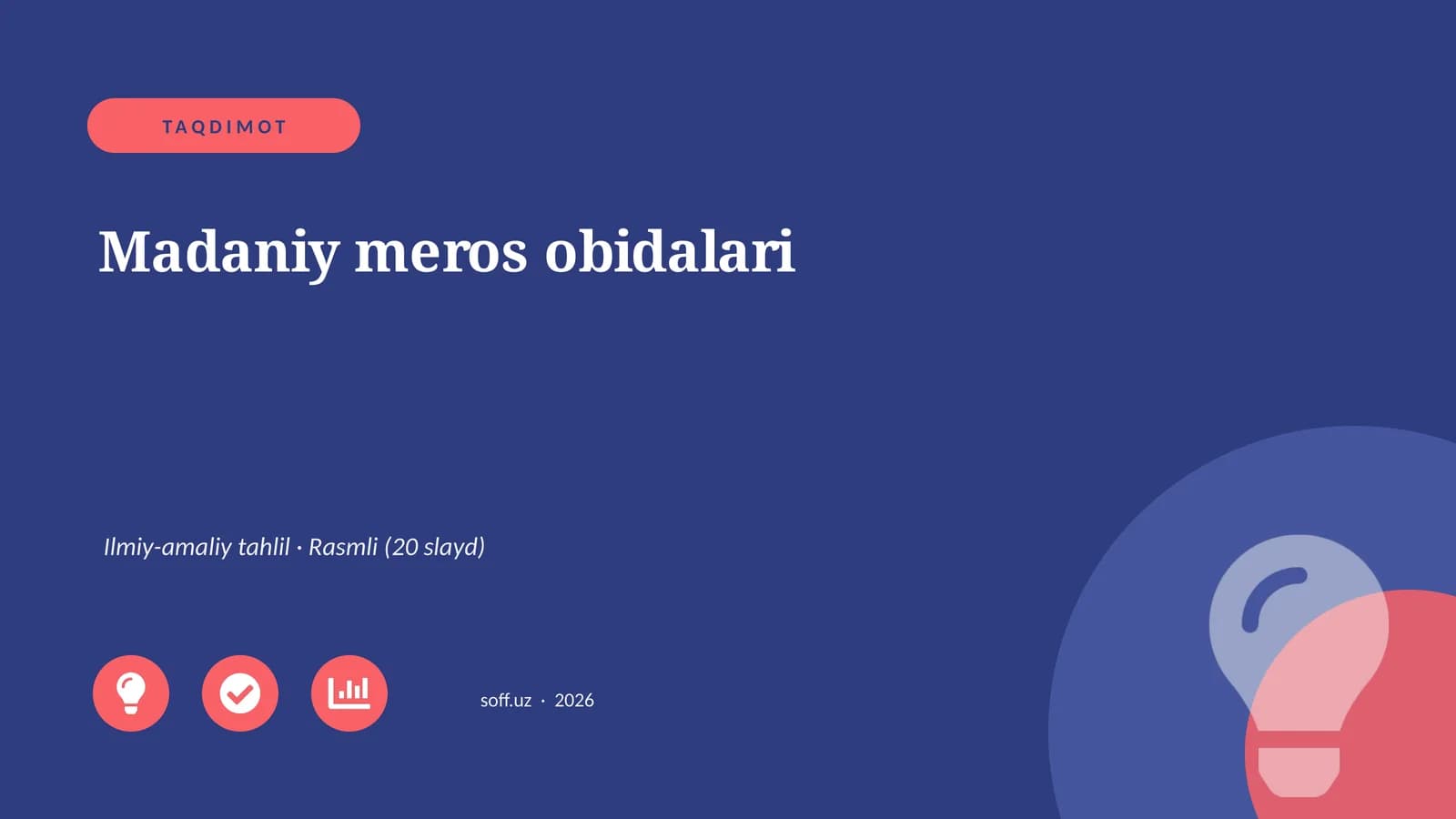 Madaniy meros obidalari Ilmiy-amaliy tahlil