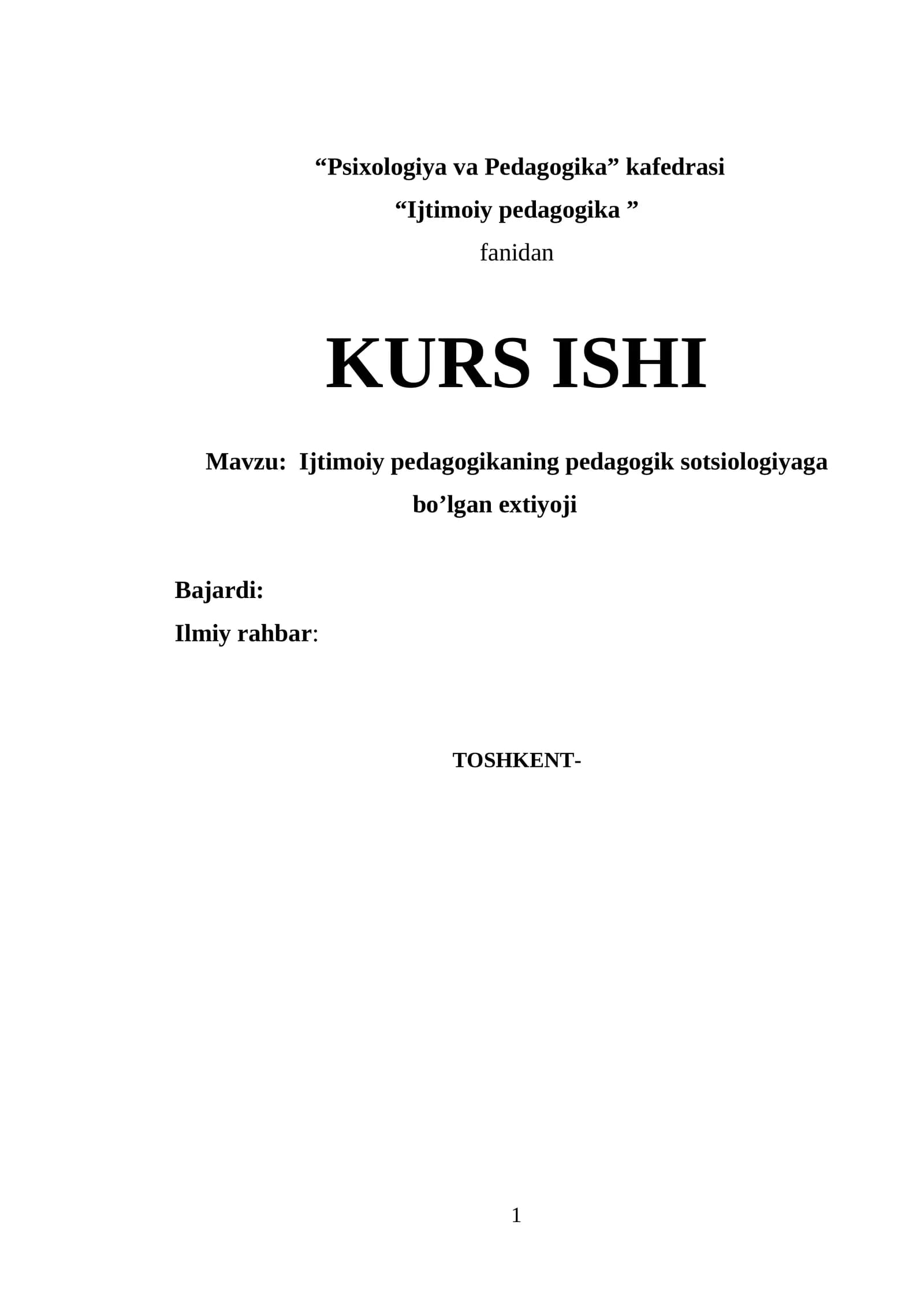 Ijtimoiy pedagogikaning pedagogik sotsiologiyaga bo’lgan extiyoji