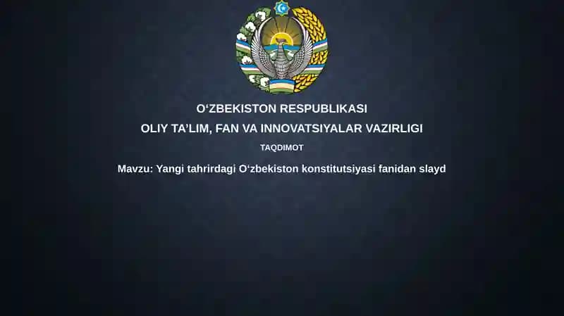 O'zbekiston Konstitutsiyasining yangi tahriri