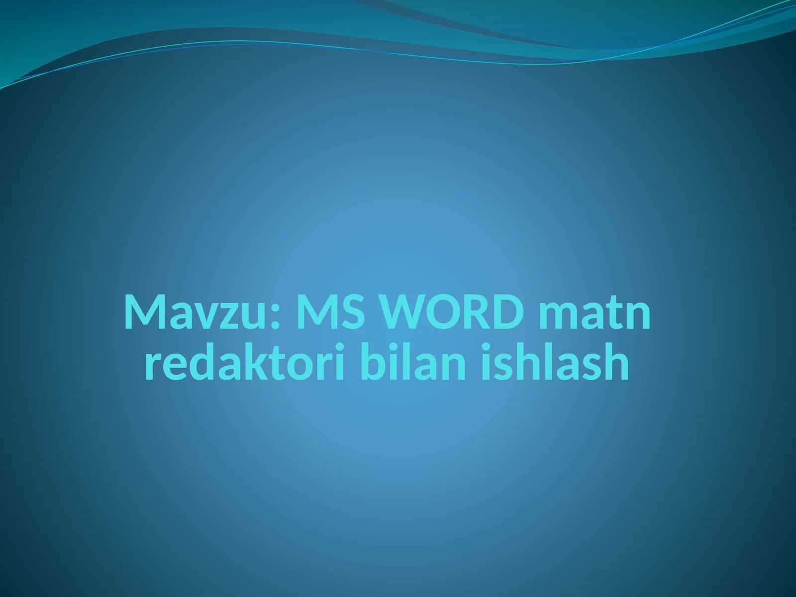 MS WORD matn redaktori