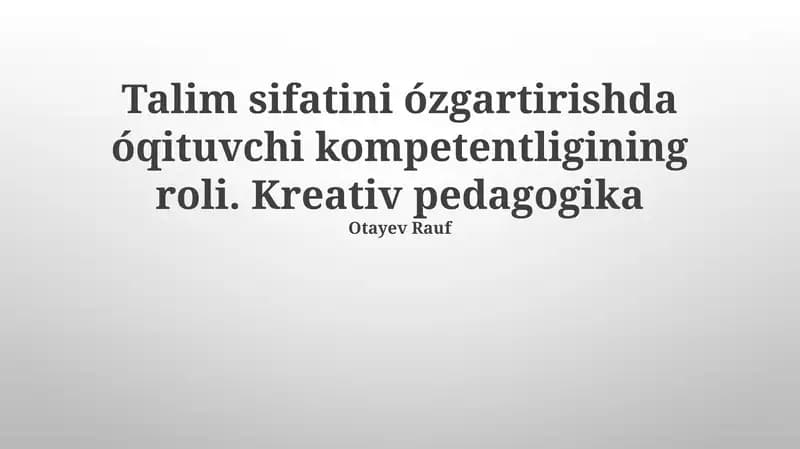 Kreativ pedagogika