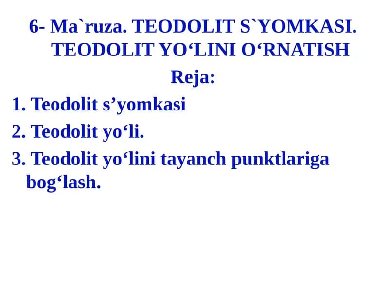 TEODOLIT S`YOMKASI