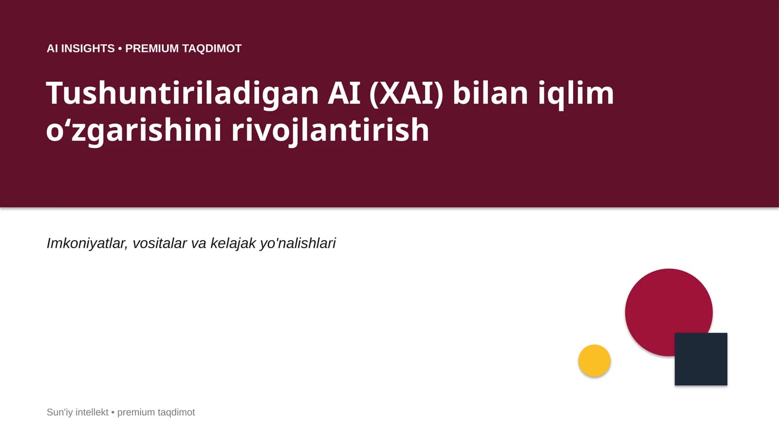 Sun'iy intellekt • premium taqdimot