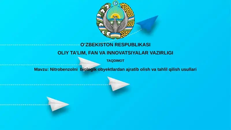 Nitrobenzolni biologik ob'ektlardan ajratib olish va tayyorlash usullari